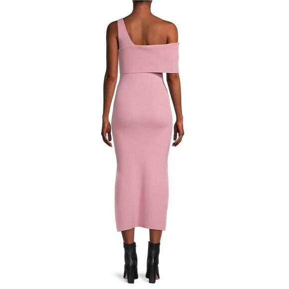 Line & Dot Sylvie Sleeveless one shoulder Midi Dress in Rose size S NWT - Picture 4 of 10
